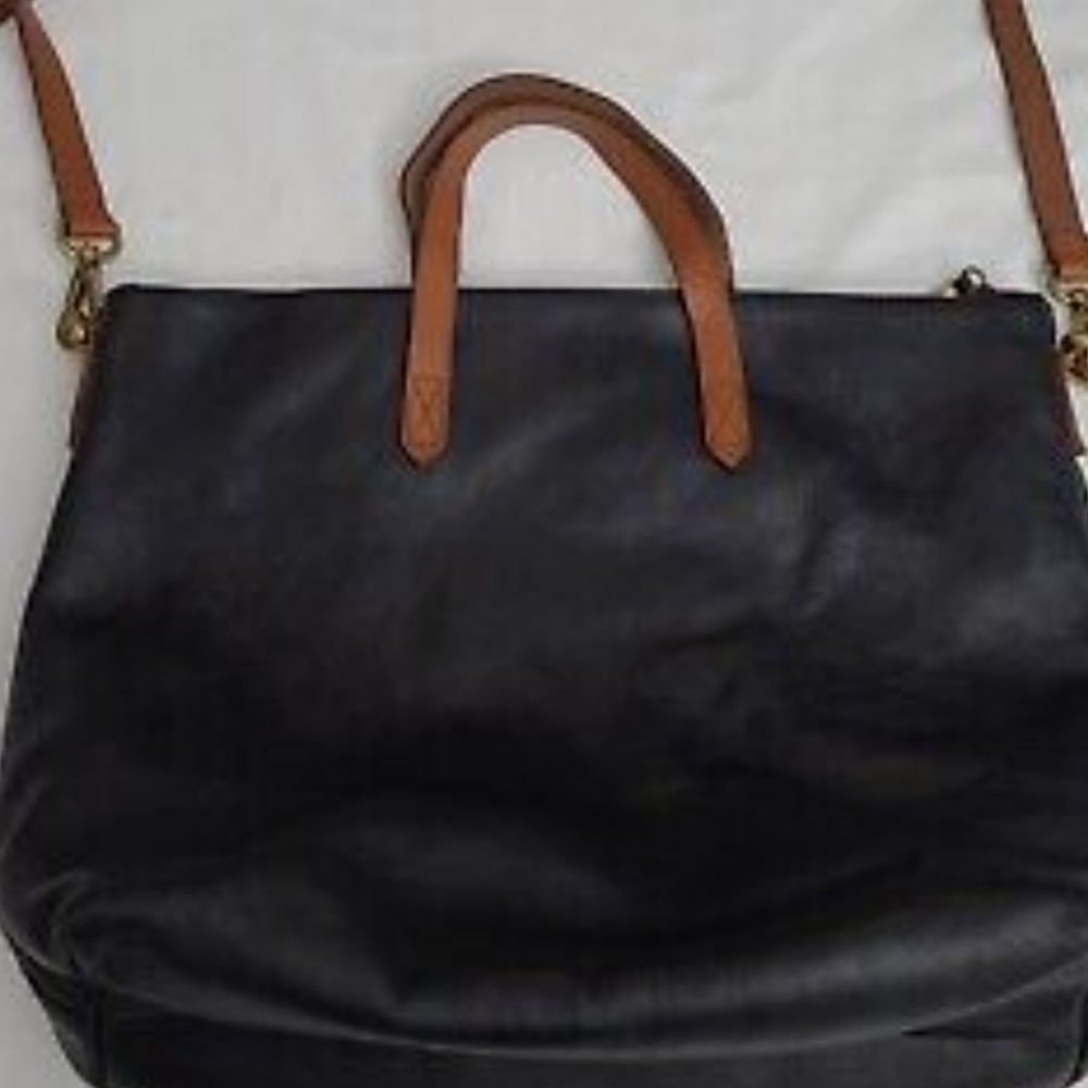 Madewell The Transport Tote Women’s Bag Black & Brown Leather